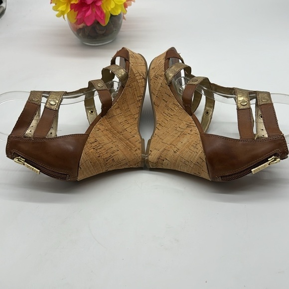 Guess Gold Cork Wedge Sandals Size 8 MCW6297B - Picture 5 of 8